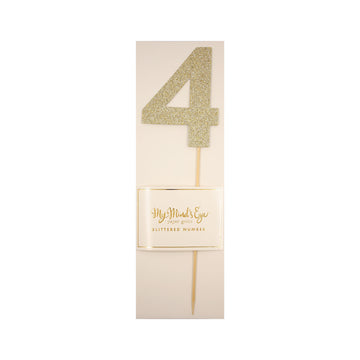 Gold Glitter Number Picks
