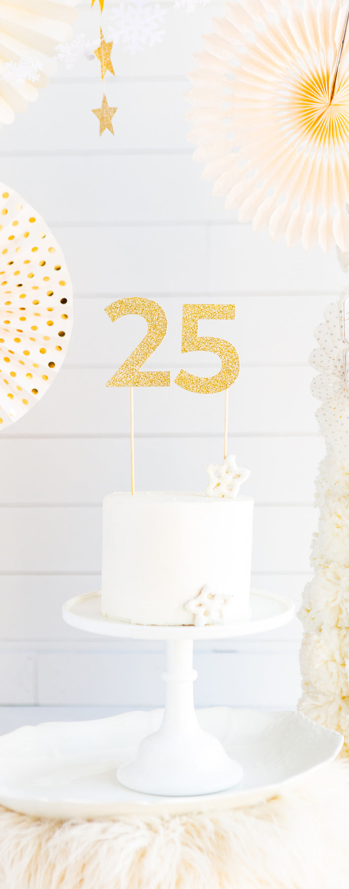 Gold Glitter Number Picks