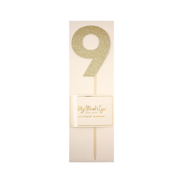 Gold Glitter Number Picks