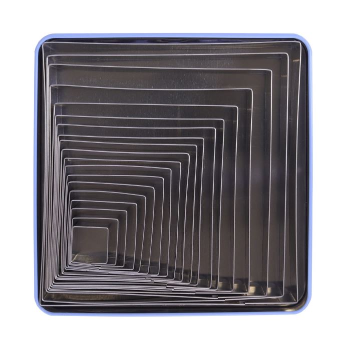 Square Stainless Steel Cutters - Set Of 19