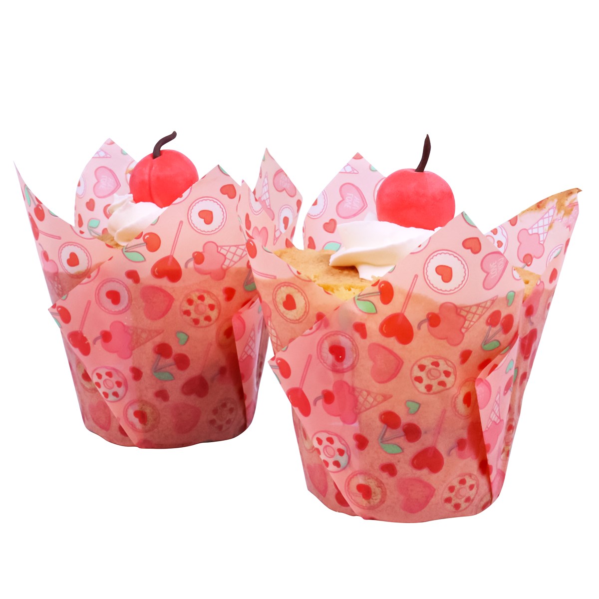 Valentines Tulip Muffin Cases - Sweet Love (Pack of 24)