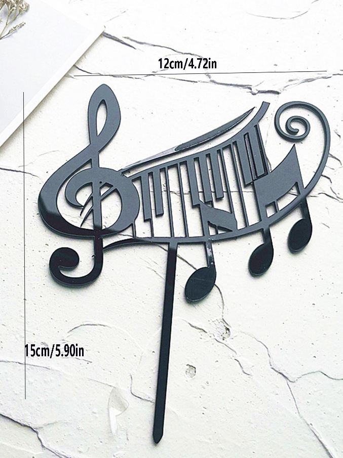 1pc Music Note Shaped Cake Topper