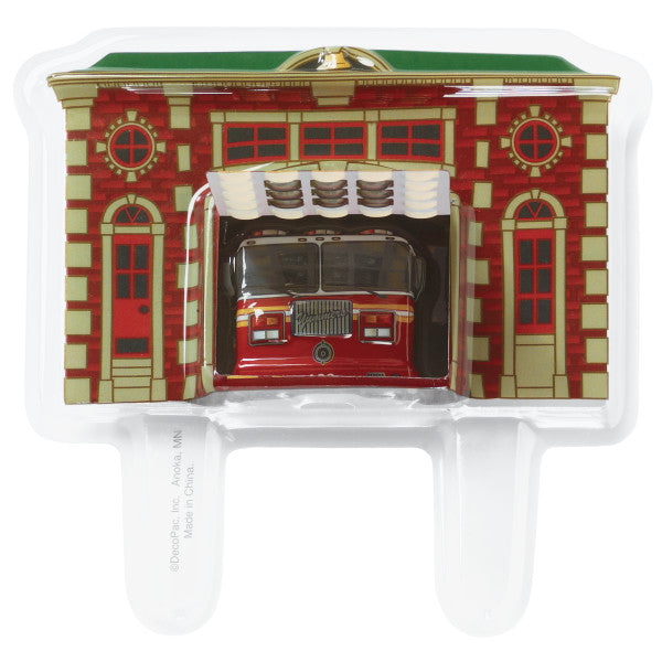 Fire Truck and Station Cake Topper