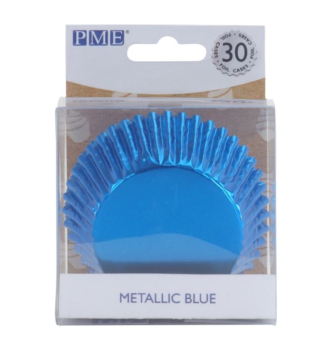 Metallic Baking Cup - Blue Pk/30