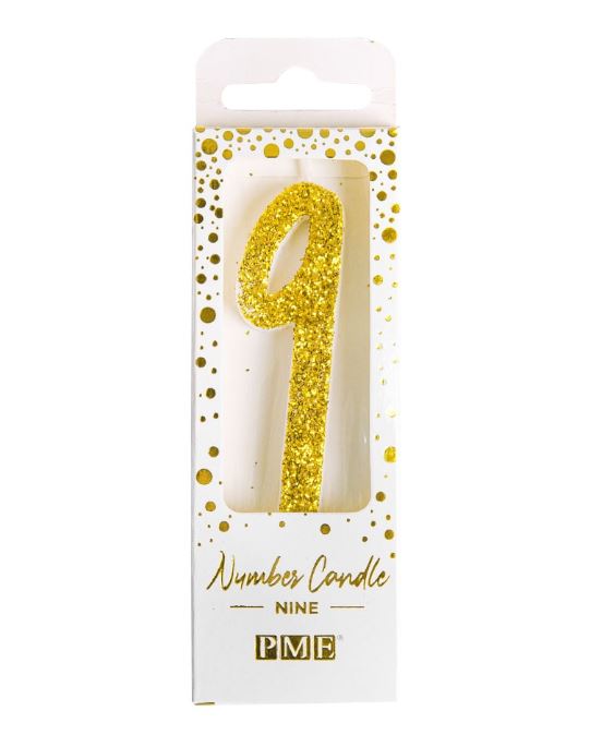 Gold Glitter Number Candles