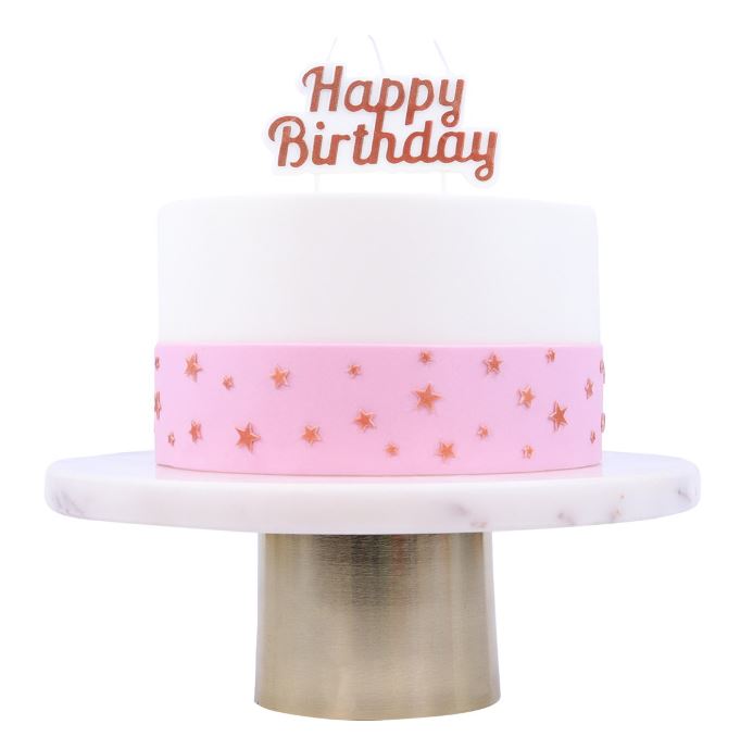 Candle Topper - Happy Birthday Rose Gold