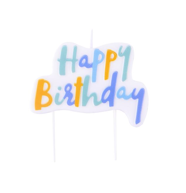 Candle Topper - Blue Pastel Birthday Candle