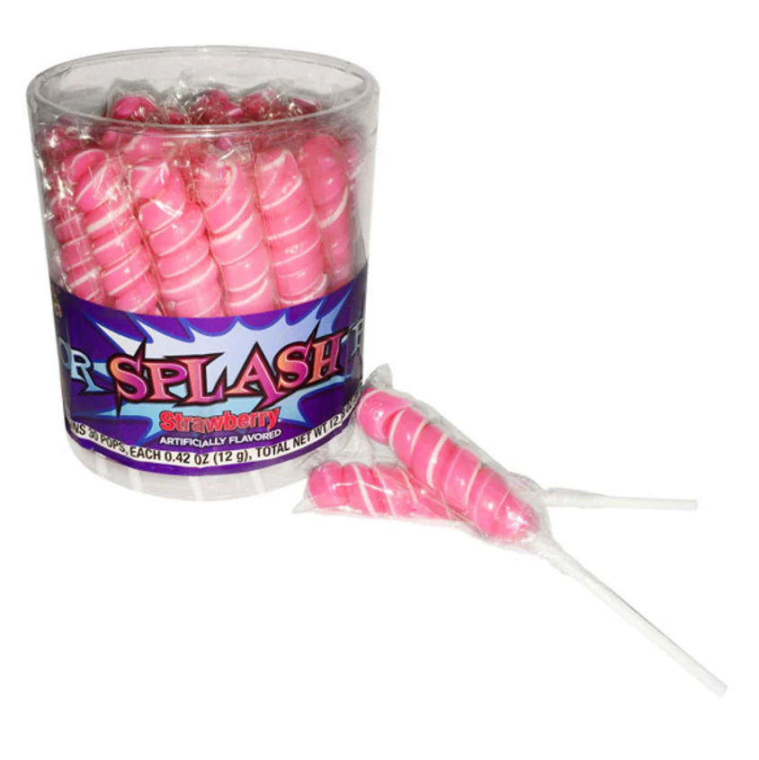 Alberts Color Splash Lollipops Hot Pink Bubble Gum