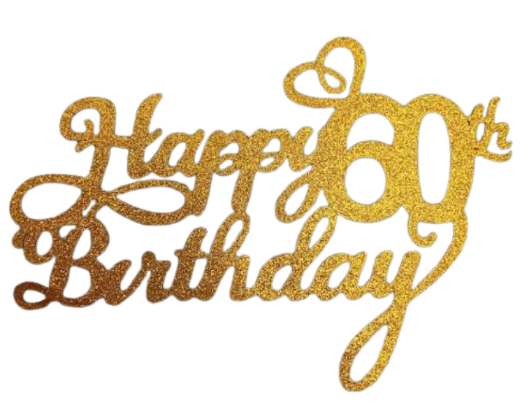 Happy 60th Birthday Cake Topper