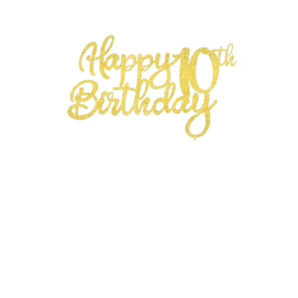Happy 10th Birthday Cake Topper