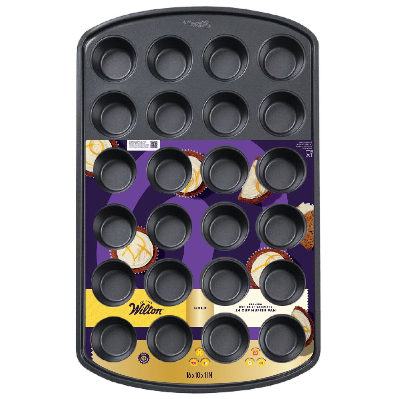 Gold Non-Stick Bakeware Mini Muffin Pan, 24 Cup