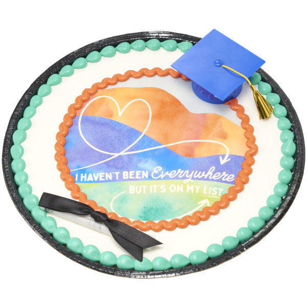 Blue Grad Cap with Tassels Layon