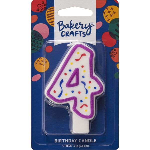 4 Party Purple Numeral Candles