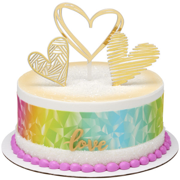 Gold Hearts Cake Kit