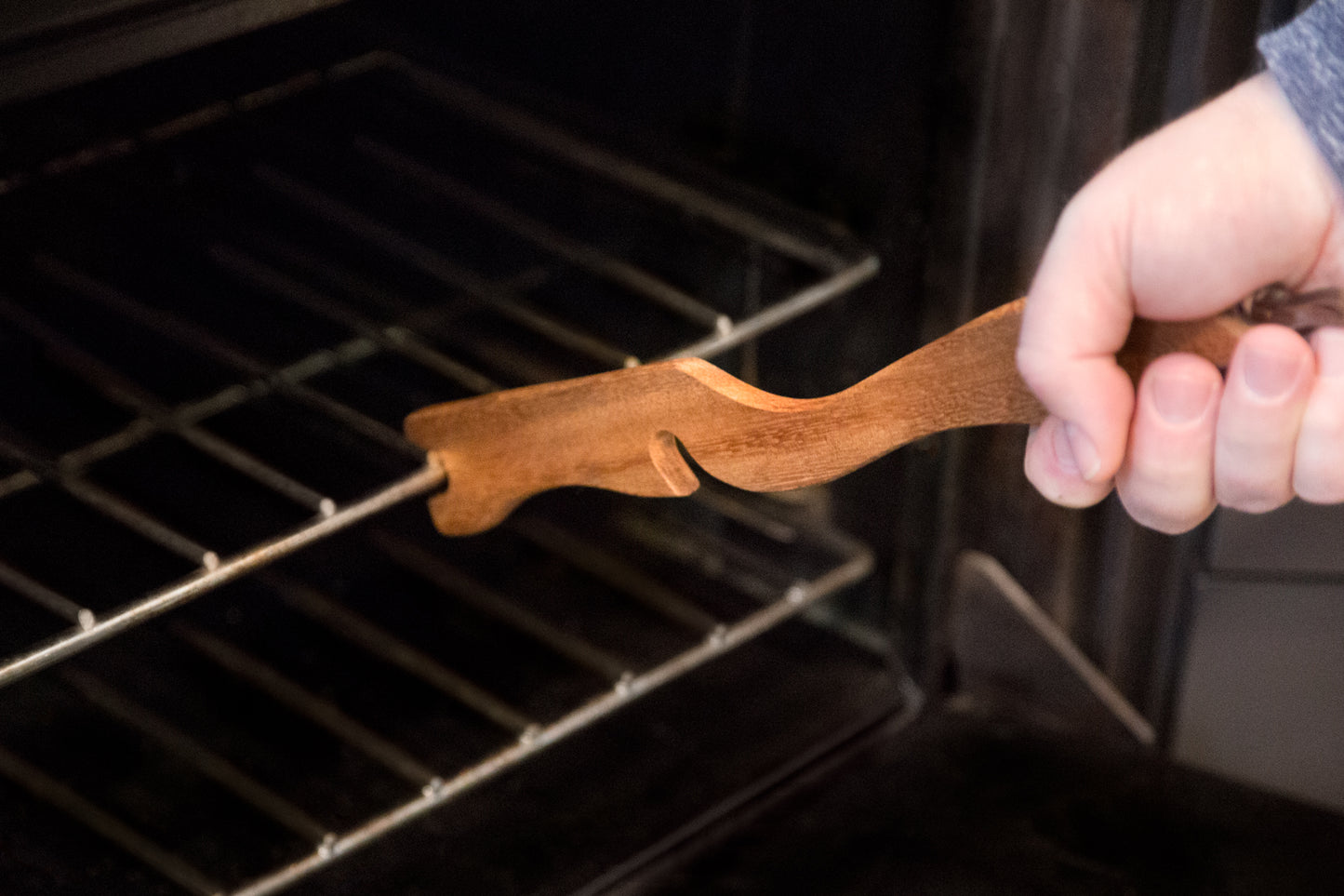 Oven Rack Push/Pull, Acacia Wood