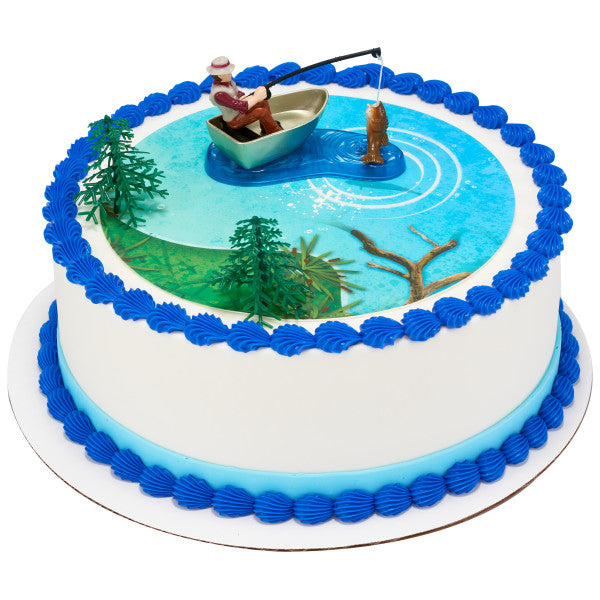 Fisherman with Action Fish Cake Topper Set