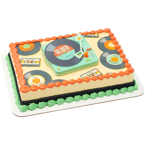 Older Than Record Player Cake Topper