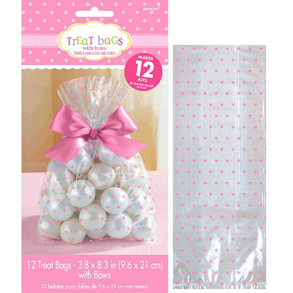 Treat Bag Kit with Bows - Pink Hearts