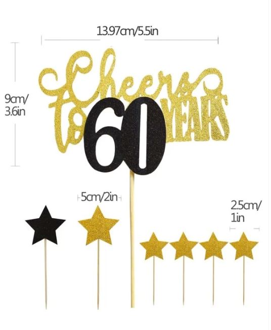 60th Birthday Cake Topper