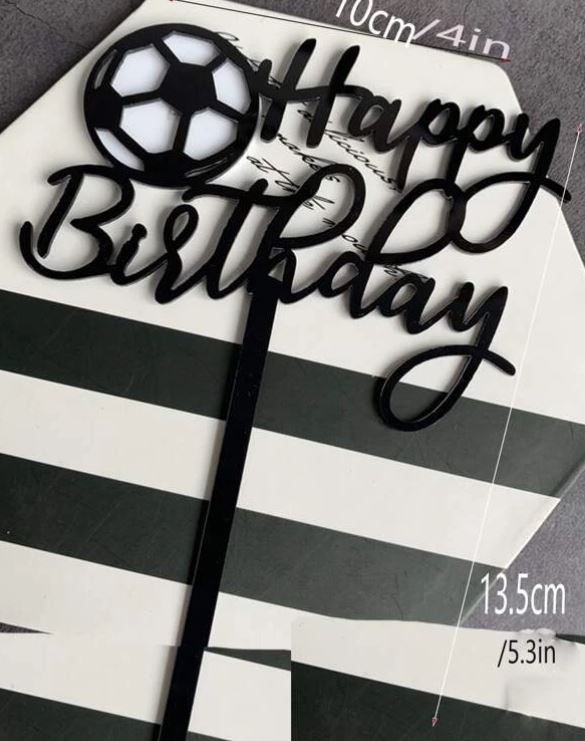 Letter & Soccer Cake Topper