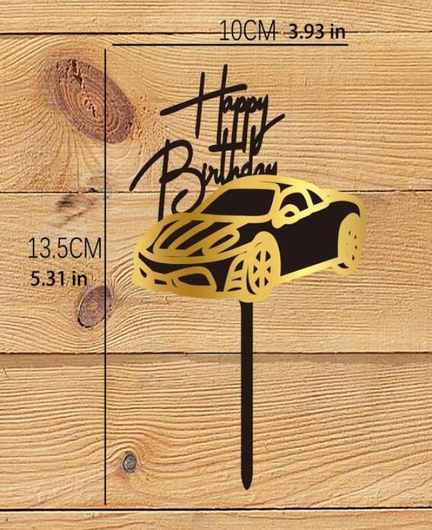 Car & Motorcycle Design Cake Topper
