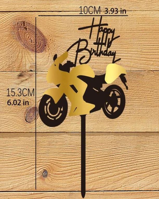Car & Motorcycle Design Cake Topper