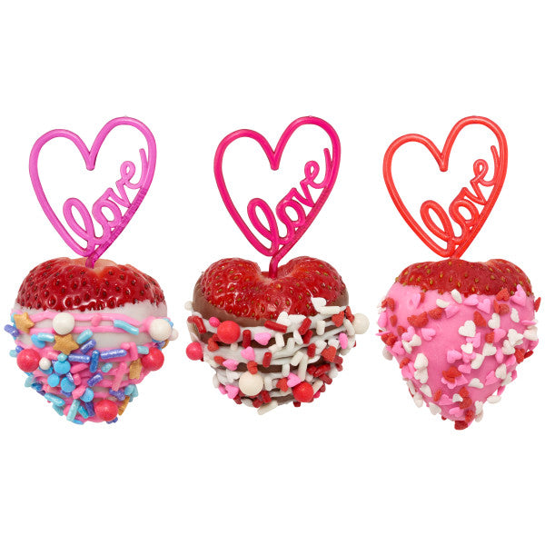 Neon Heart Cupcake Picks