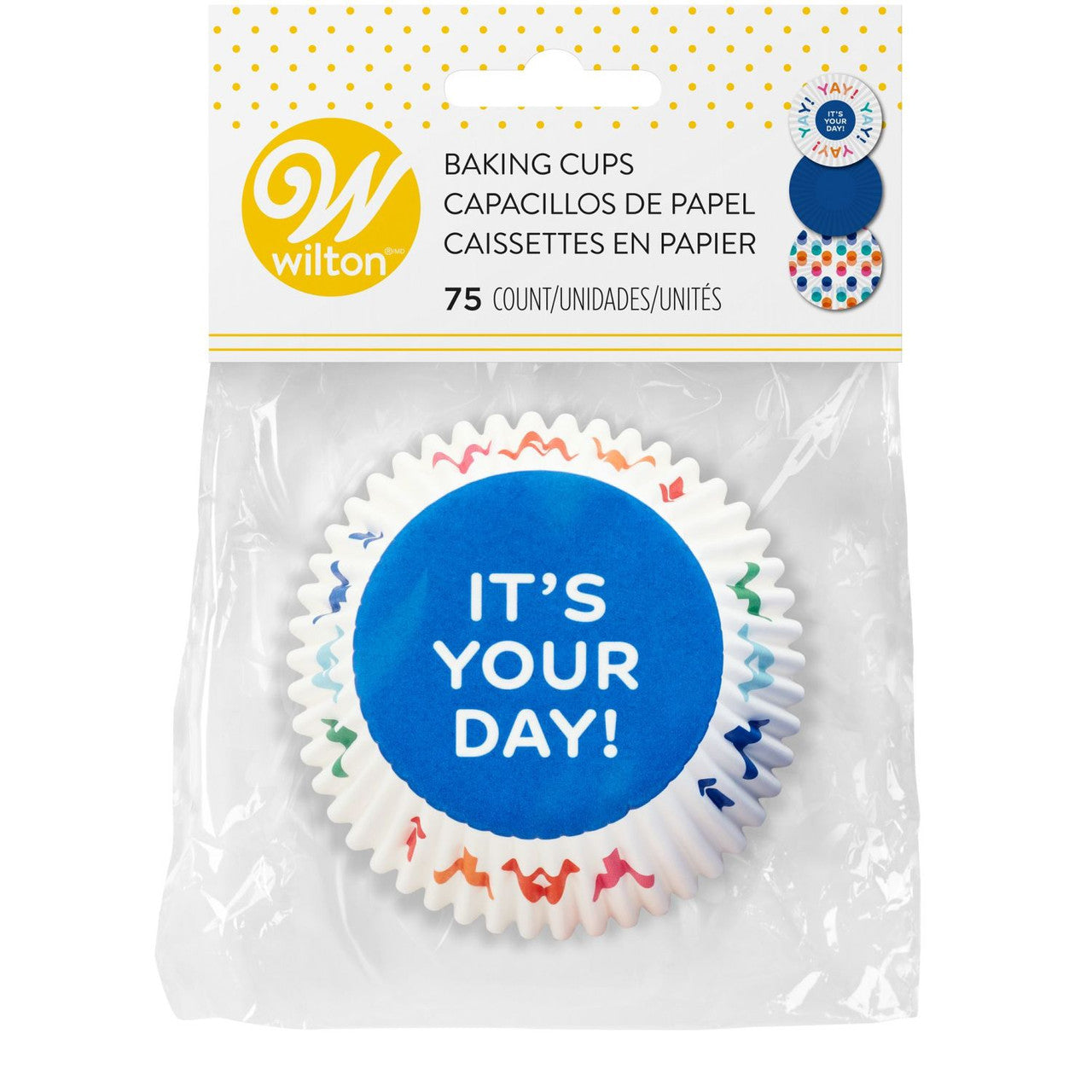 Blue, Polka Dot and It's Your Day Baking Cups, 75-Count