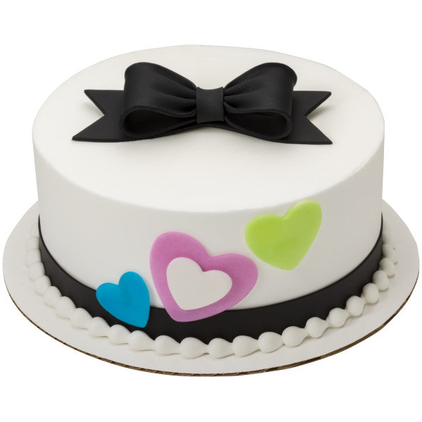 Gum Paste Bow - Printed and Solid Black