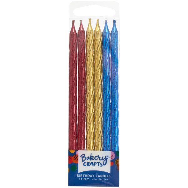 Tall Metallic Spiral Candles