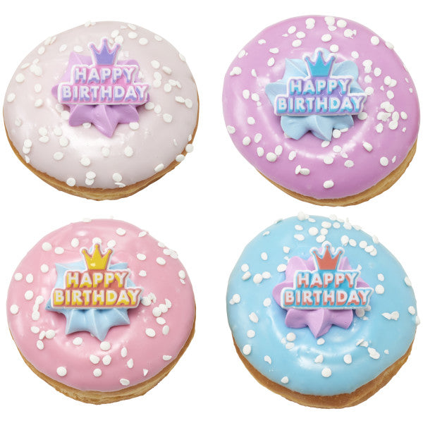 Happy Birthday Crown Cupcake Rings