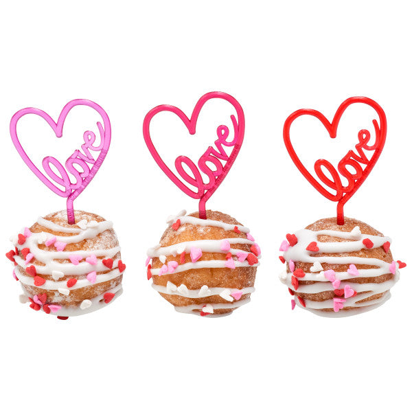 Neon Heart Cupcake Picks