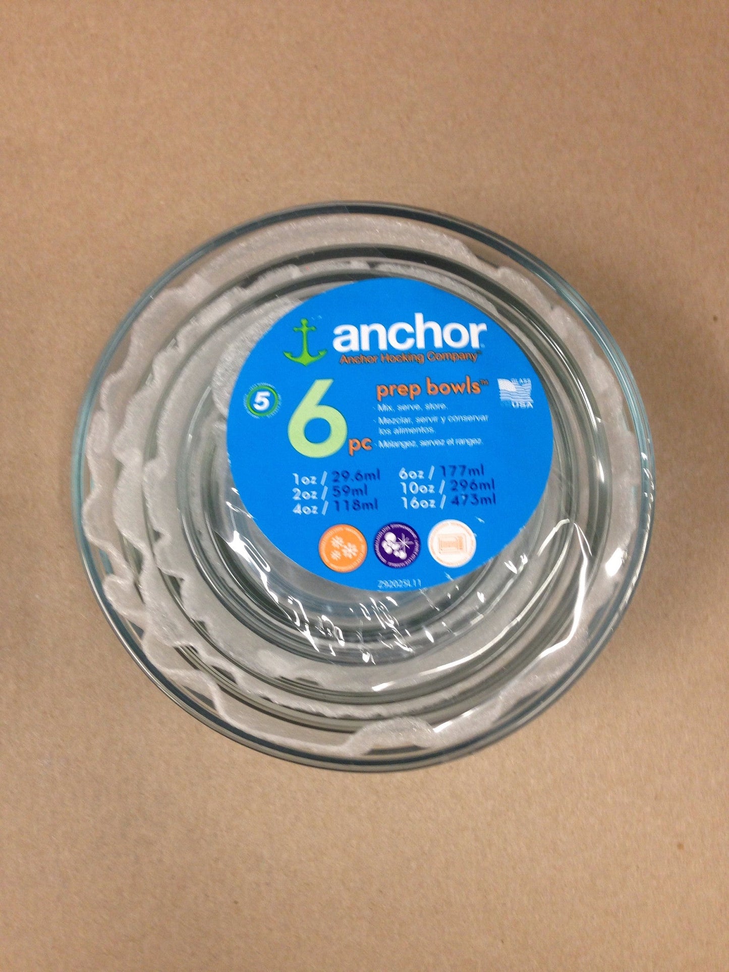 Anchor 6 pc prep bowls