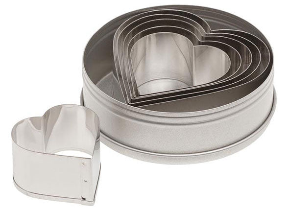 Heart 6pc Plain Cutter Set