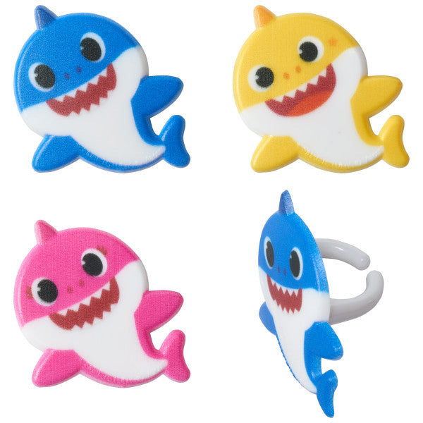 Baby Shark Mommy, Daddy and Baby Cupcake Rings