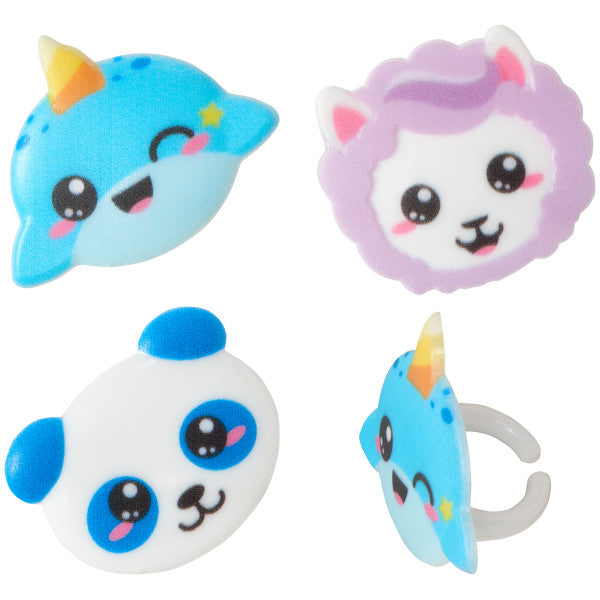 Kawaii Characters Cupcake Rings