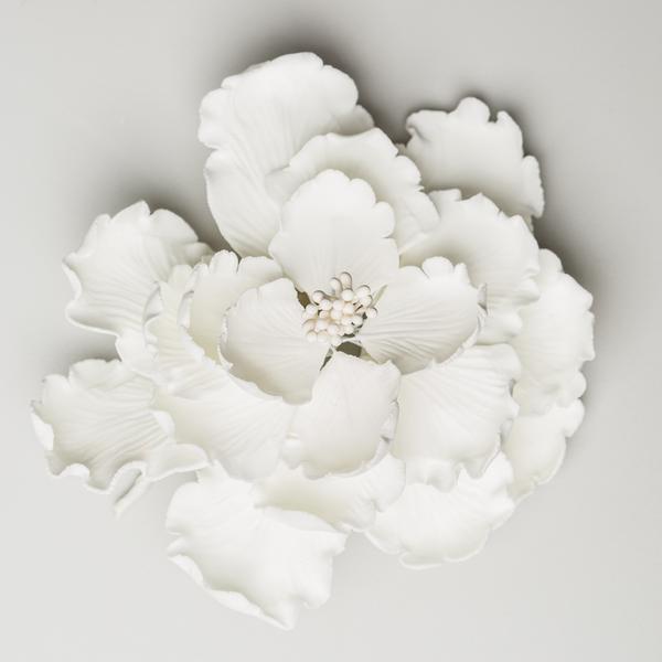 4" Garden Peony - Large - White