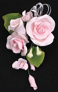 Tea Rose Spray - 5” - Pink