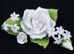 Chantilly Rose Spray - White