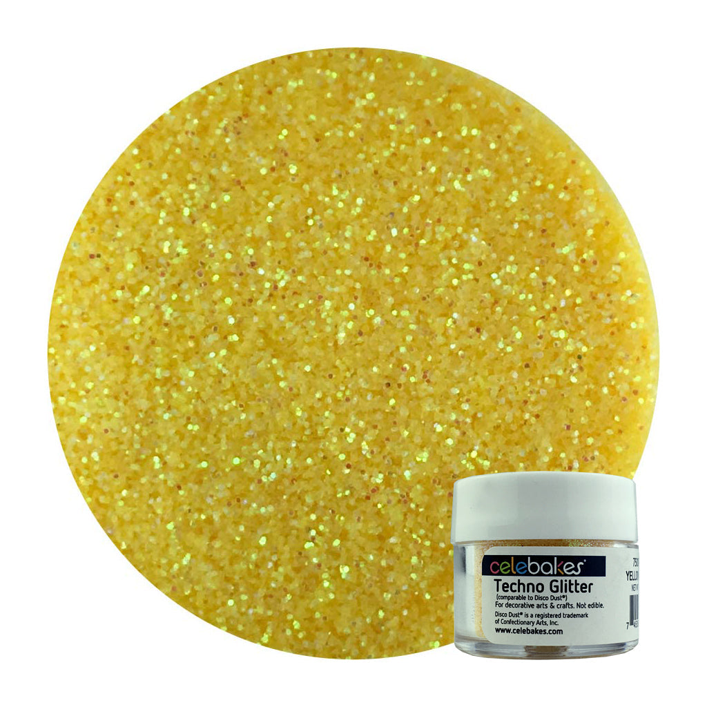 Celebakes Yellow Rainbow Techno Glitter,