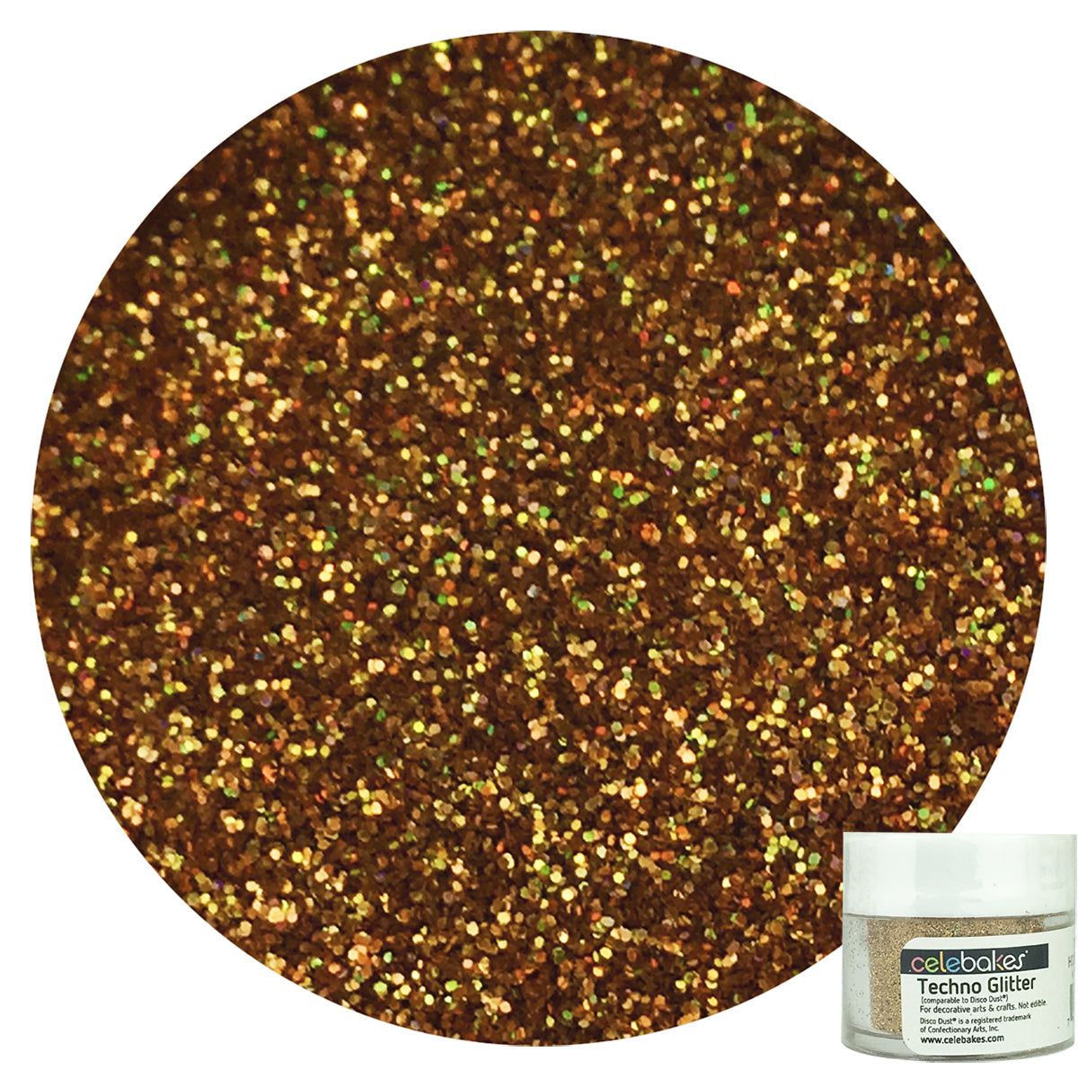 Celebakes Hologram Gold Techno Glitter, 5g