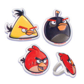 Angry Birds Red, Yellow & Bomb Birds Cupcake Rings