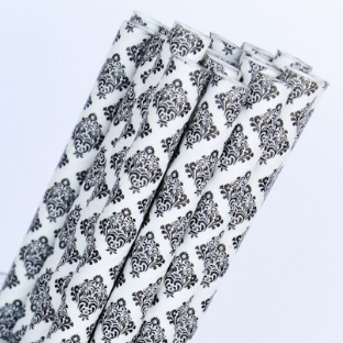 Black Damask Straws