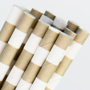 Gold Striped Straws