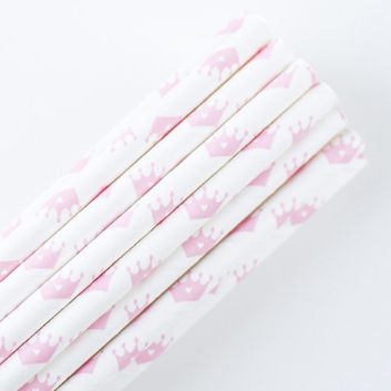 Pink Crown Straws