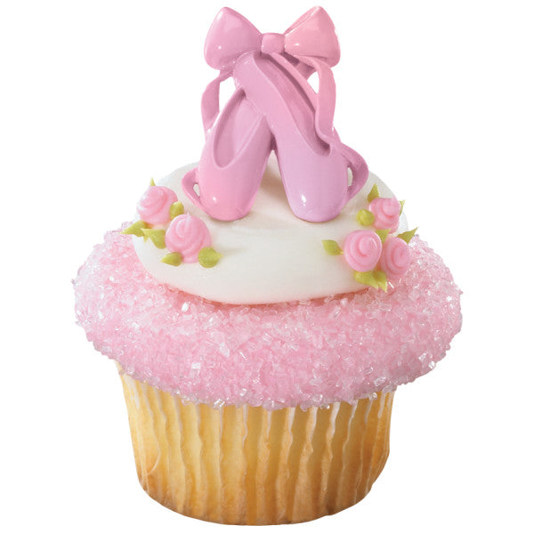 Iridescent Ballet Slipper Cupcake Rings