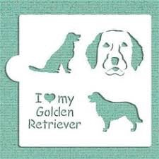 I Love My Golden Retriever Cookie Stencil