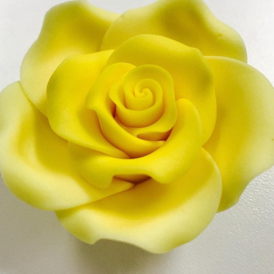 Fondant Yellow Rose- Large