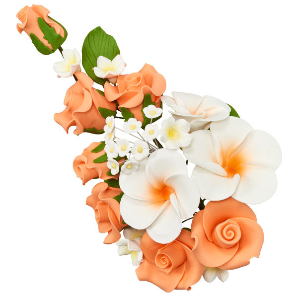 Orange Roses Gum Paste Spray