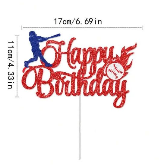 Paper -  Baseball & Letter Cake Topper